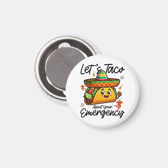 Aimant Parlons Taco De Votre Urgence Cinco De Mayo Cool (Recto/Verso)