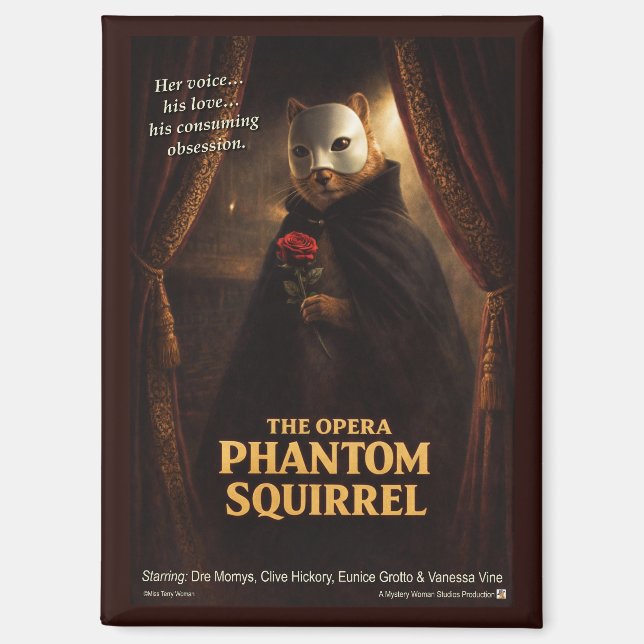 Aimant Parodie de l'Opéra Fantôme Écureuil (Recto)