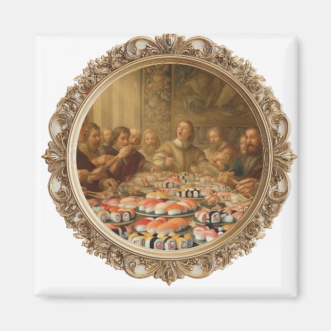 Aimant Parodie de peinture de la Renaissance : homme mang (Devant)