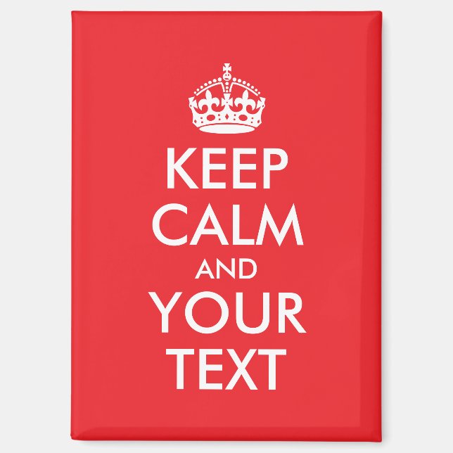 Aimant Parodie du calme en rouge et blanc (Recto)