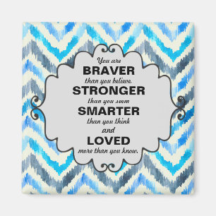 Aimant Paroles d'encouragement Chevron Bleu et Blanc
