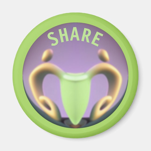 Aimant Partager, c'est prendre soin de l'aimant rond (Devant)