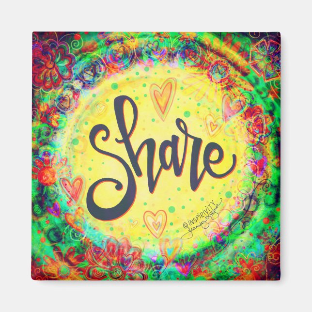 Aimant Partager Plutôt Jaune Floral tendance Inspirationn (Devant)