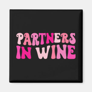 Aimant Partenaires de boisson de vin pour la fête d'enter