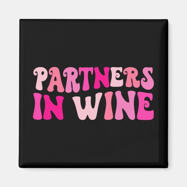 Aimant Partenaires de boisson de vin pour la fête d'enter (Devant)