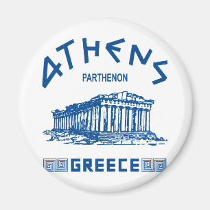Aimant Parthénon - Athènes - Grec (bleu)