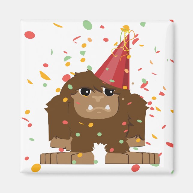Aimant Parti Confetti Sasquatch Bigfoot (Devant)