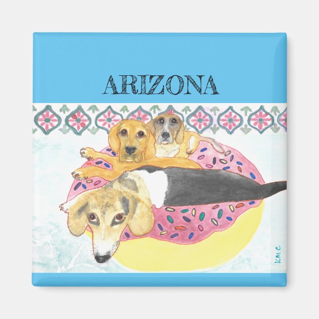 Aimant Parti de la piscine beagle (Devant)