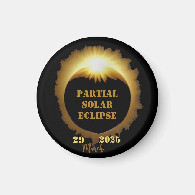 Aimant Partiel Solaire Eclipse Event 2025 Viewing Party (Devant)