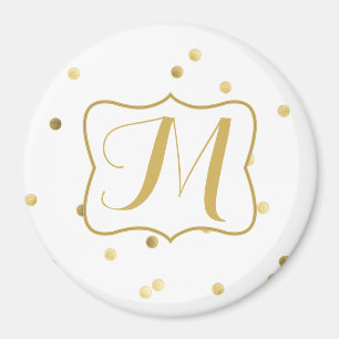 Aimant Parties scintillant d'or Confetti Dot Monogramme A
