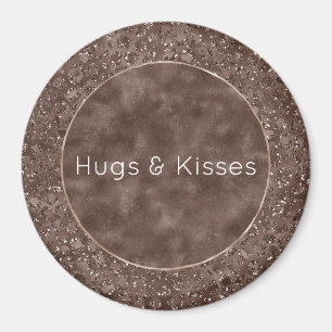 Aimant Parties scintillant Empreinte de léopard Brown au