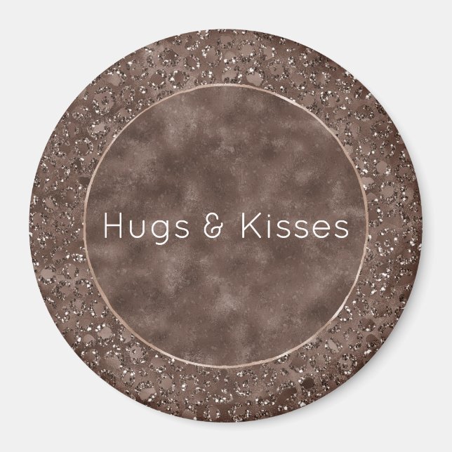 Aimant Parties scintillant Empreinte de léopard Brown au  (Devant)