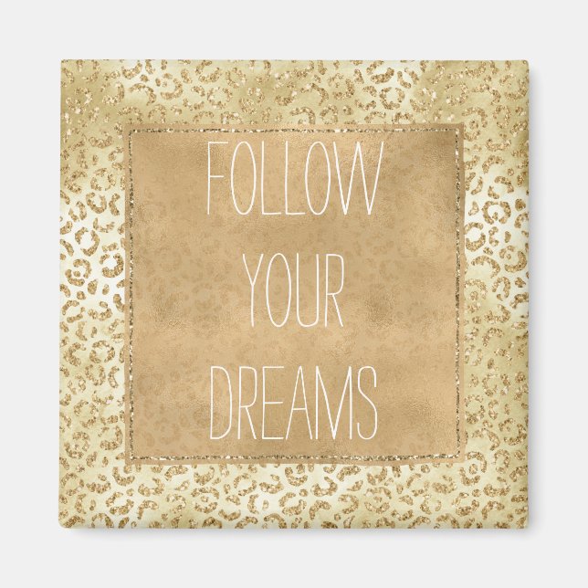 Aimant Parties scintillant jaune or Leopard (Devant)