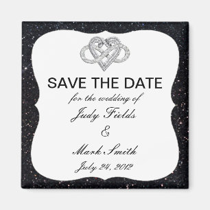 Aimant Parties scintillant noire Infinity Heart Enregistr