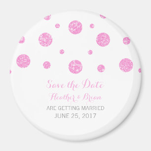 Aimant Parties scintillant rose Confetti Enregistrer l'ai