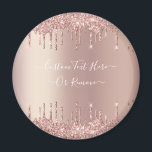 Aimant Parties scintillant rose Gold Blush Éclats Texte p<br><div class="desc">Rose Gold Blush Parties scintillant Sparkle Drips Custom Text Pink Modern - Ajouter votre texte unique ou supprimer du texte - Faire votre cadeau spécial - Redimensionner et déplacer ou supprimer et ajouter du texte / des éléments avec outil de personnalisation. Conception par MIGNED. Veuillez voir mes autres projets. Vous...</div>