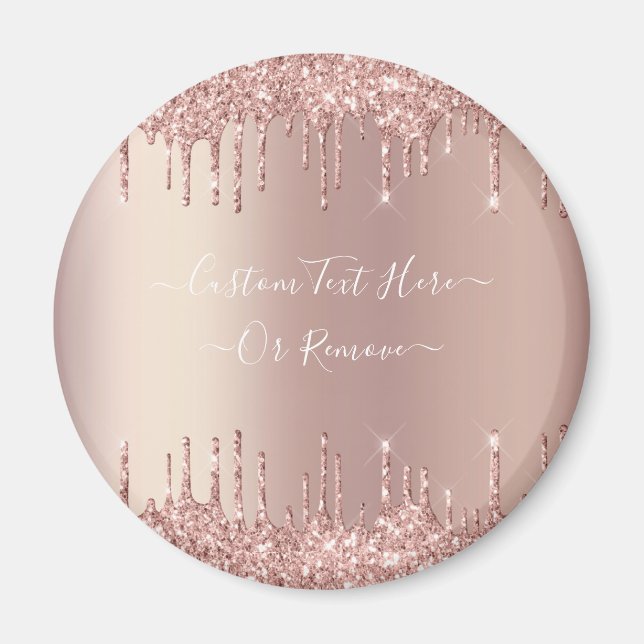 Aimant Parties scintillant rose Gold Blush Éclats Texte p (Devant)