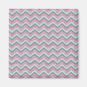 Aimant Parties scintillant rose Motif ZigZag