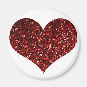 Aimant Parties scintillant rouge de coeur brillant Motif