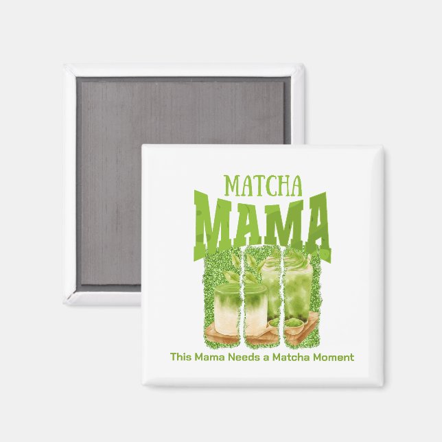 Aimant PARTIES SCINTILLANT verte MATCHA MAMA Brise de pin (Recto/Verso)
