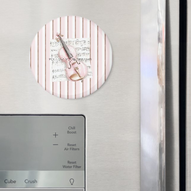 Aimant Partition de violon rose (In situ (réfrigérateur))