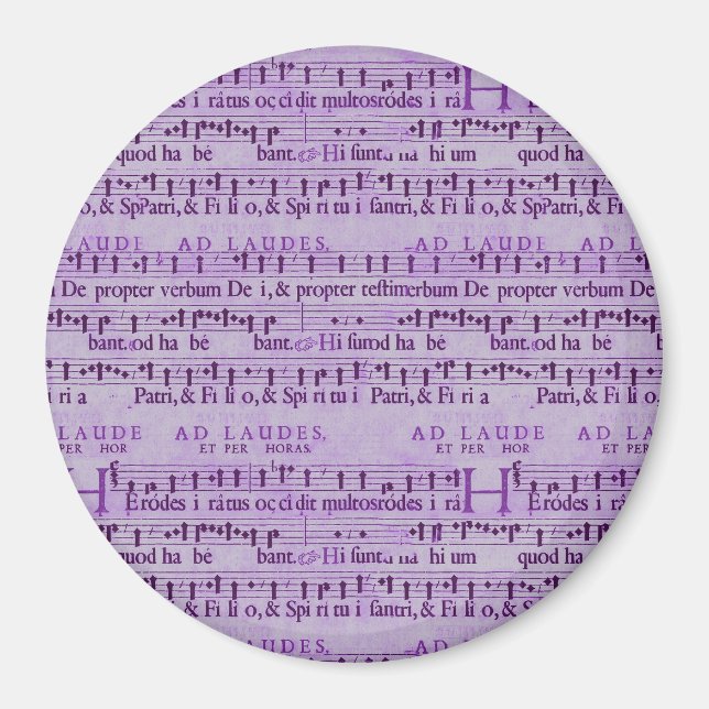 Aimant Partition musicale Vieux Papier violet Conception (Devant)
