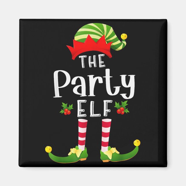 Aimant Party Christmas Elf Matching Pajama X-mas Party  (Devant)