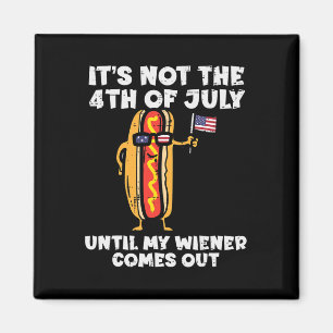 Aimant Pas 4 juillet Wiener Hotdog American Flag Patrioti
