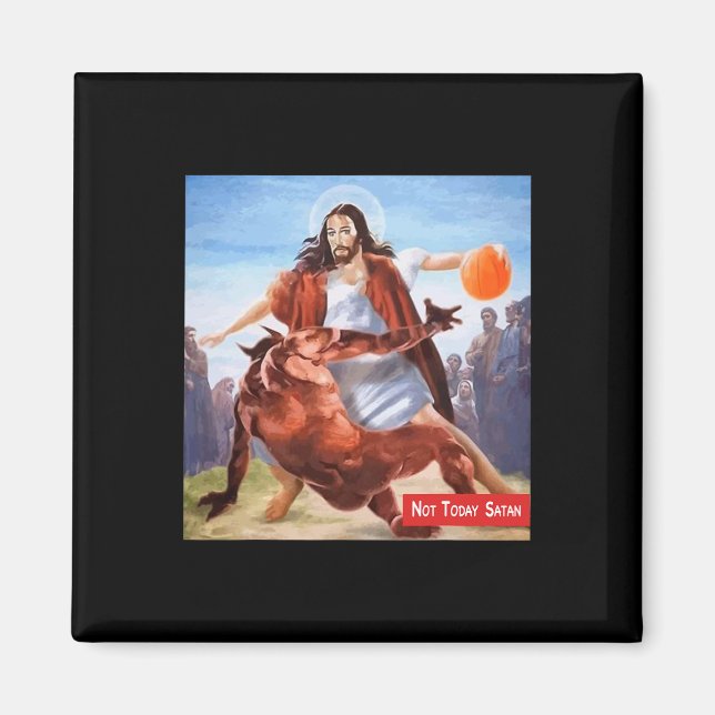 Aimant Pas aujourd'hui Satan Jesus Crossover Bysketbyll F (Devant)
