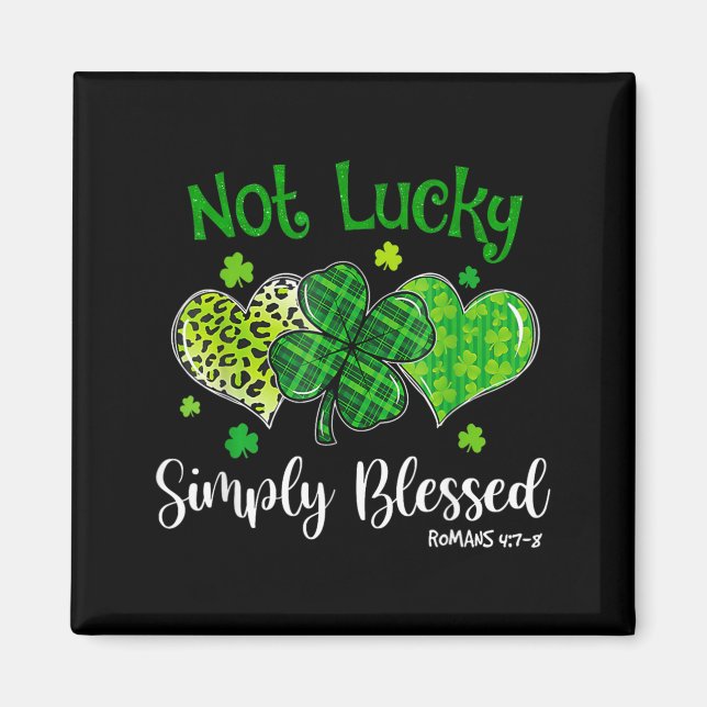 Aimant Pas chanceux simplement béni Shamrock chrétien St (Devant)