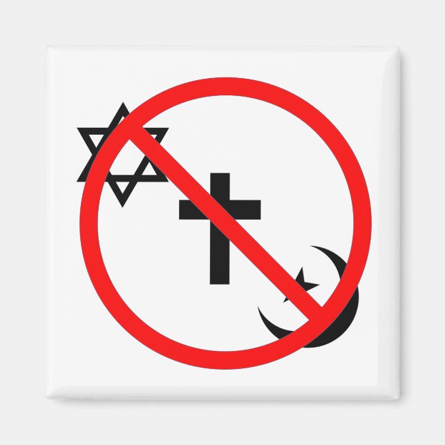 Aimant Pas d'accueil religieux ici (Devant)