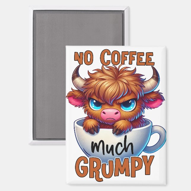 Aimant Pas de café beaucoup grincheux  (Recto/Verso)