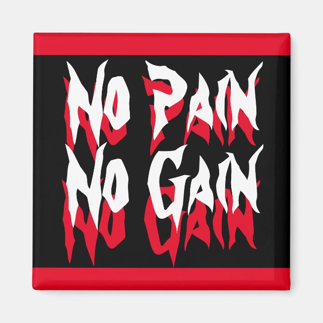 Aimant Pas de douleur Pas de gain Citation Fitness Rouge  (Devant)