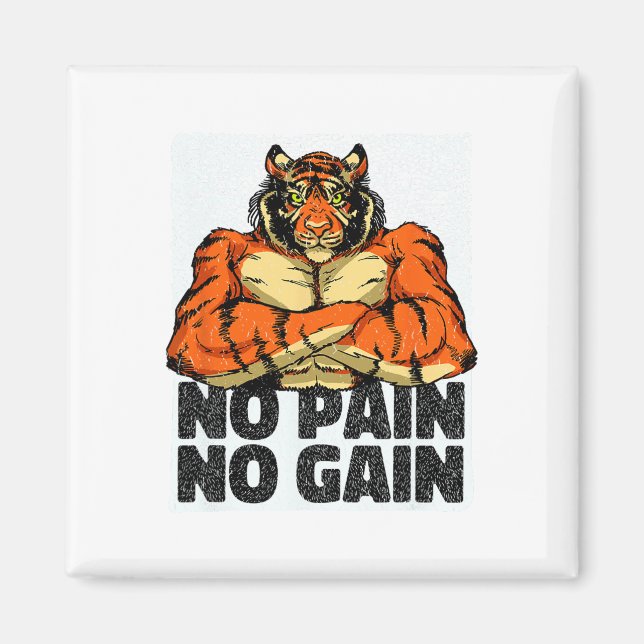 Aimant Pas de douleur Pas de gain Tiger Gym entraînement  (Devant)