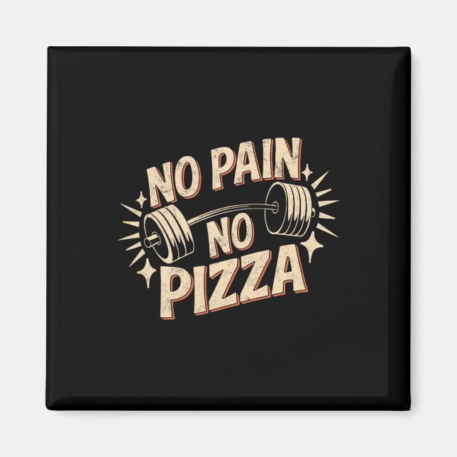 Aimant Pas De Douleur Pas De Pizza Drôle Gym Citation Tra (Devant)