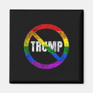 Aimant Pas de Gay pride du drapeau arc-en-ciel Trump anti