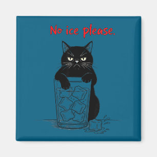 Aimant Pas de glace s'il vous plaît mème de chat drôle ho