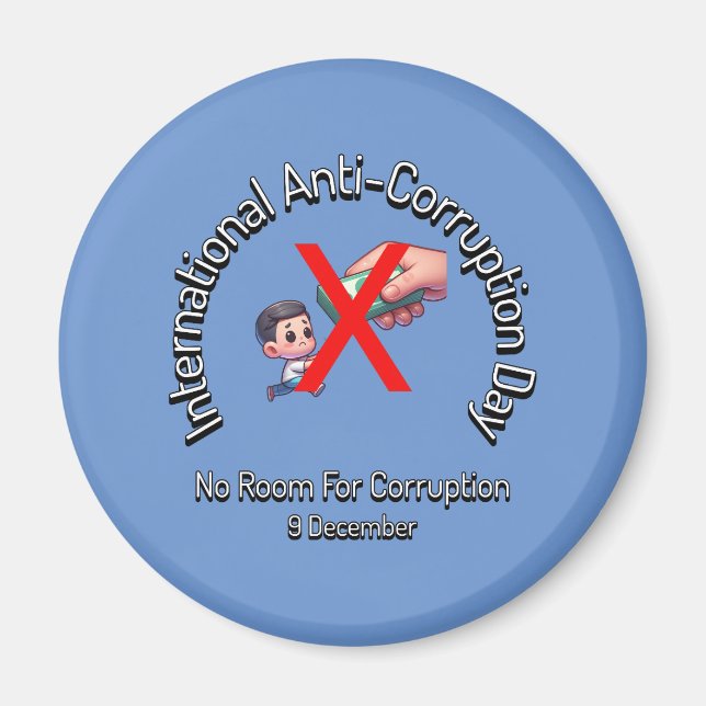 Aimant Pas de place pour la corruption. Journée contre la (Devant)