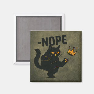 Aimant Pas De Rois En Amérique Chat Noir Drôle Kicking Cr