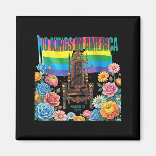 Aimant Pas de rois en Amérique Floral LBGTQ Rainbow