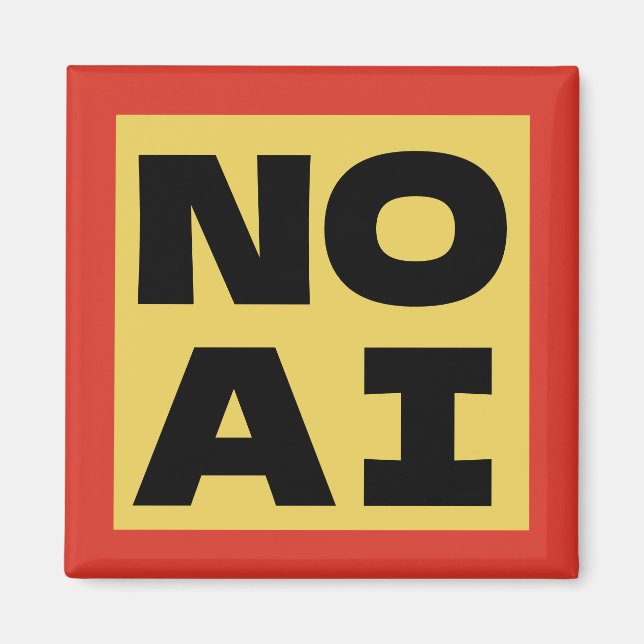 Aimant Pas de texte gras moderne de typographie AI Jaune  (Devant)