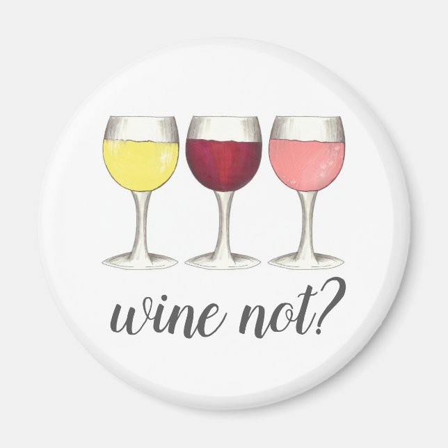 Aimant Pas de vin ? Rouge Blanc Rosé Verres Vin Louveur d (Devant)