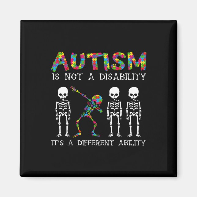 Aimant Pas un handicap, capacité différente squelette Aut (Devant)