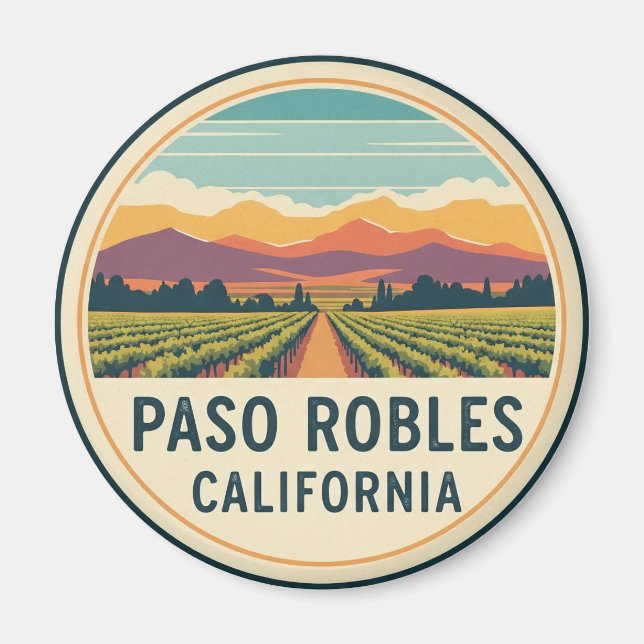 Aimant Paso Robles California Central Coast (Devant)