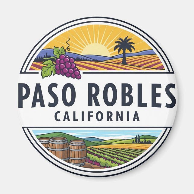 Aimant Paso Robles Côte centrale de Californie (Devant)