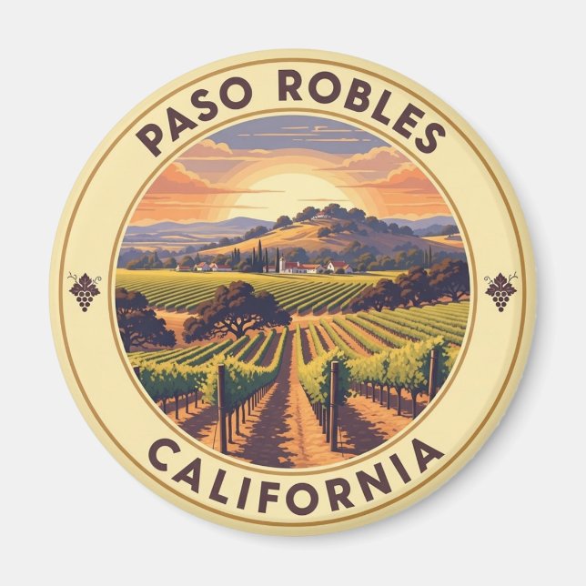 Aimant Paso Robles Côte centrale de Californie (Devant)