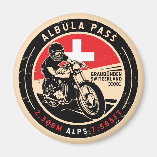 Aimant Passe Albula | Suisse | Motorcycle (Devant)