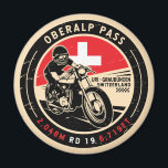 Aimant Passe Oberalp | Suisse | Motorcycle<br><div class="desc">Oberalp Pass fait dans un emblème vintage et en détresse. C'est un célèbre col de haute montagne que l'on trouve en Suisse.</div>
