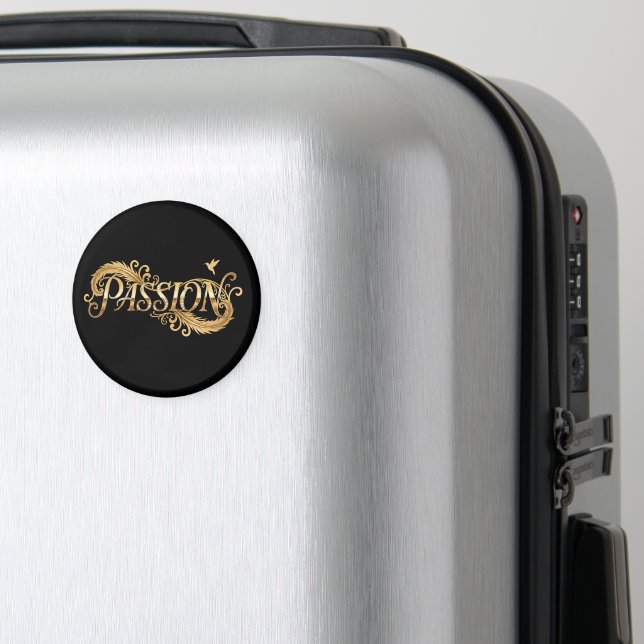 Aimant Passion Dorée – Typographie de Luxe Inspirante D (In Situ (Bagages))