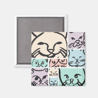 Aimant Pastel Cat Faces